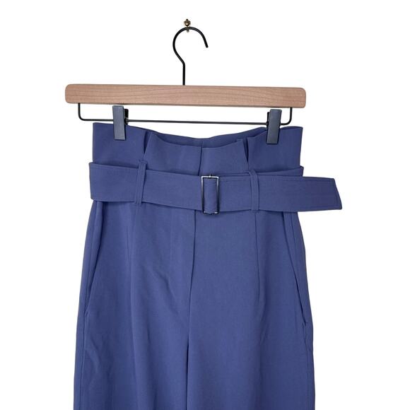 BABATON Power Pant High Waisted Belted Paper Bag Dress Pant Dive Blue Size 2 - Picture 5 of 13